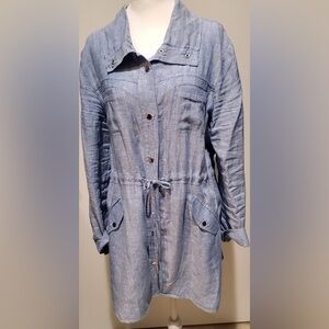 Chico’s Denim Tunic with Drawstring Waist Size 2